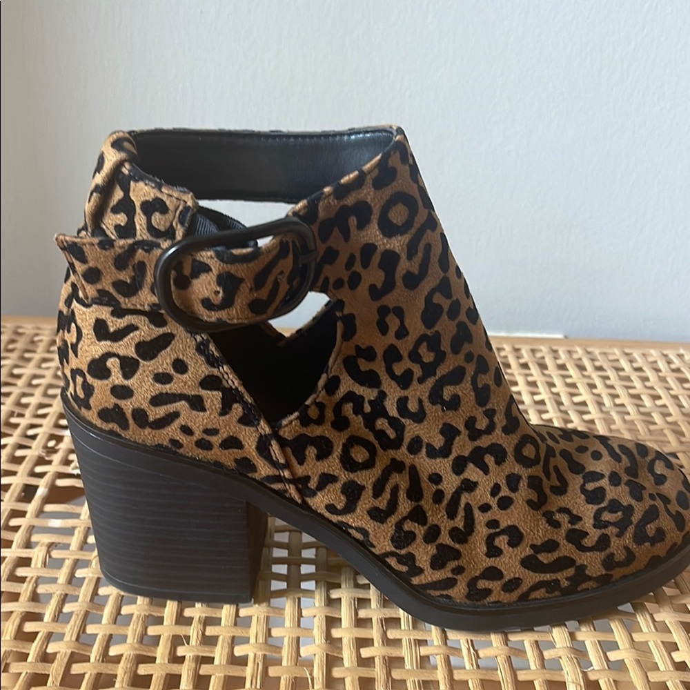Mix No. 6 Brown and Black Ankle Boots with Cutout Design